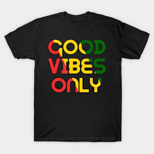 Good Vibes Only Rasta Reggae Roots Clothing Flag T-Shirt